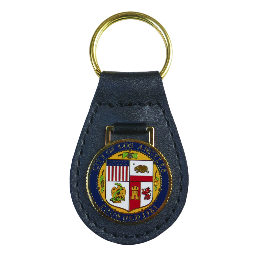 L.A. City Seal Leather Key Fob
