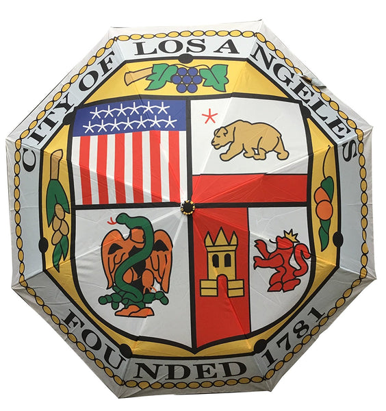 Los Angeles City Seal Compact Telescoping Umbrella