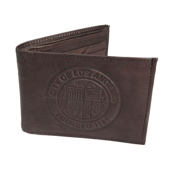 L.A. City Imprinted Leather Wallet | Dark Chocolate - 3