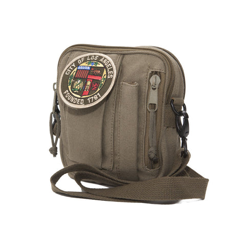 city toy backpack in smooth leather and canvas Canvas Backpack w/Leather Accents – LA City Store