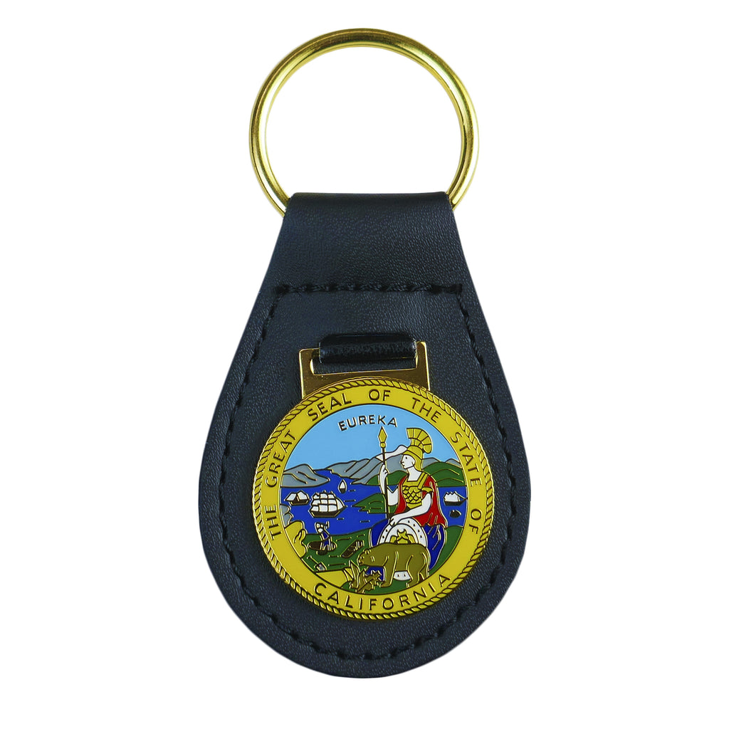 State of California State Seal Leather Key Fob
